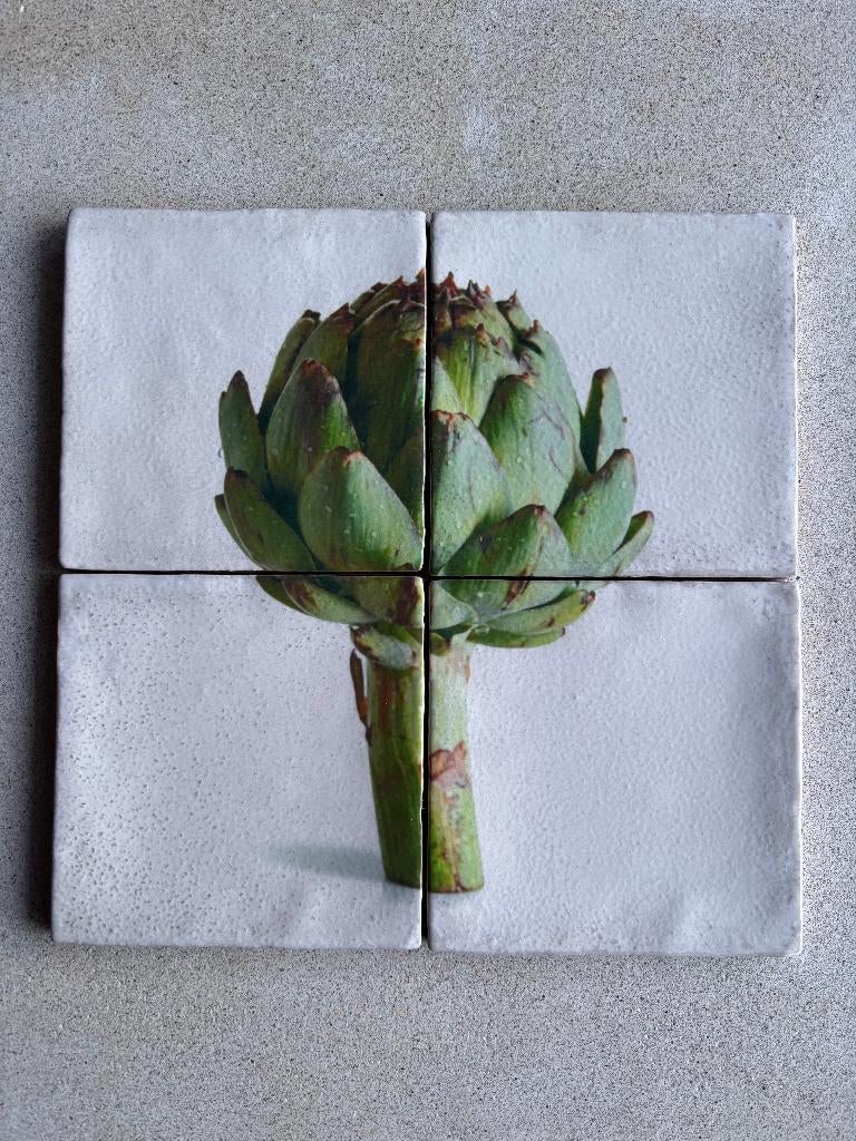 Decoratieve tegels Artisjok, Eigen ontwerp, Verzenden, Steen/keramiek, 10 cm