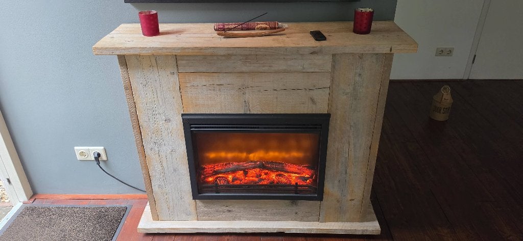 elektrische haard met schouw, Huis en Inrichting, Haarden, Ophalen, Vrijstaande haard, Elektrische haard
