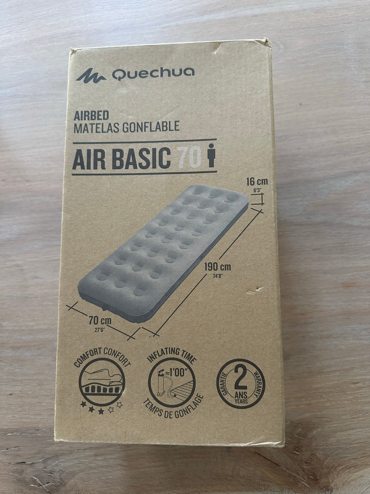 Quechua Air Basic 70 Luchtbed - 1 Persoon, Ophalen of Verzenden, Nieuw, 1-persoons