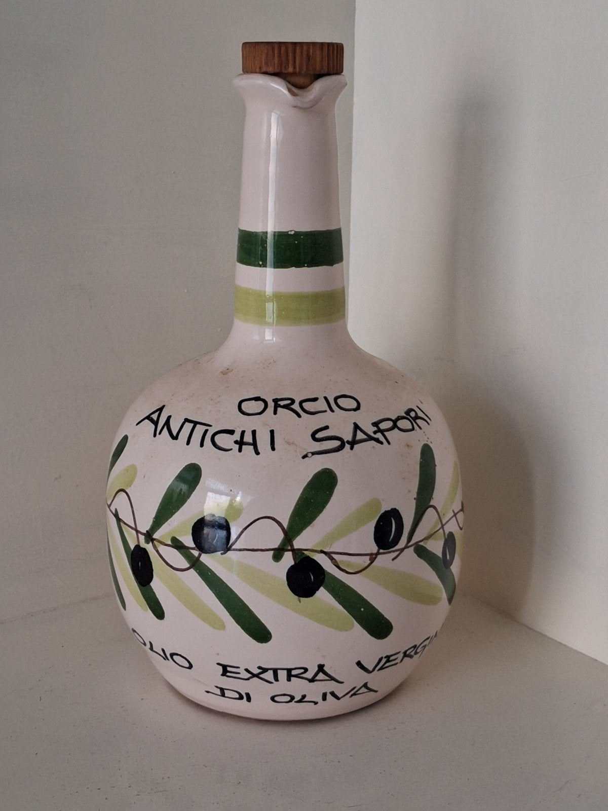 Handgeschilderd Italiaans Keramiek Oliekruikje (Orcio) 500ml, Ophalen of Verzenden