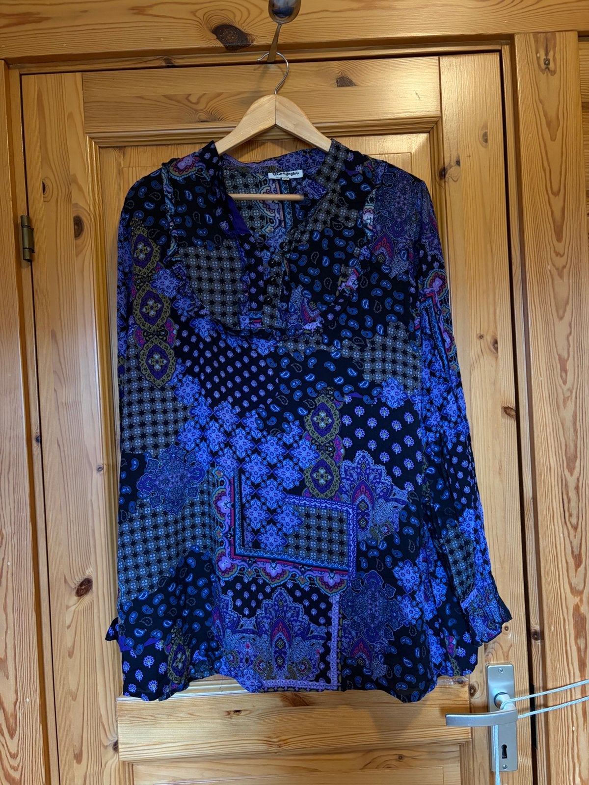 Tuniek paars 56 lange mouw El corte Ingles oto 63 lengte 80, Ophalen of Verzenden, Zo goed als nieuw, Paars, Blouse of Tuniek
