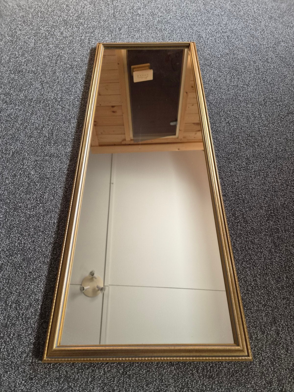 prachtige spiegel met barok gouden lijst, Ophalen, Zo goed als nieuw, Rechthoekig, Minder dan 100 cm