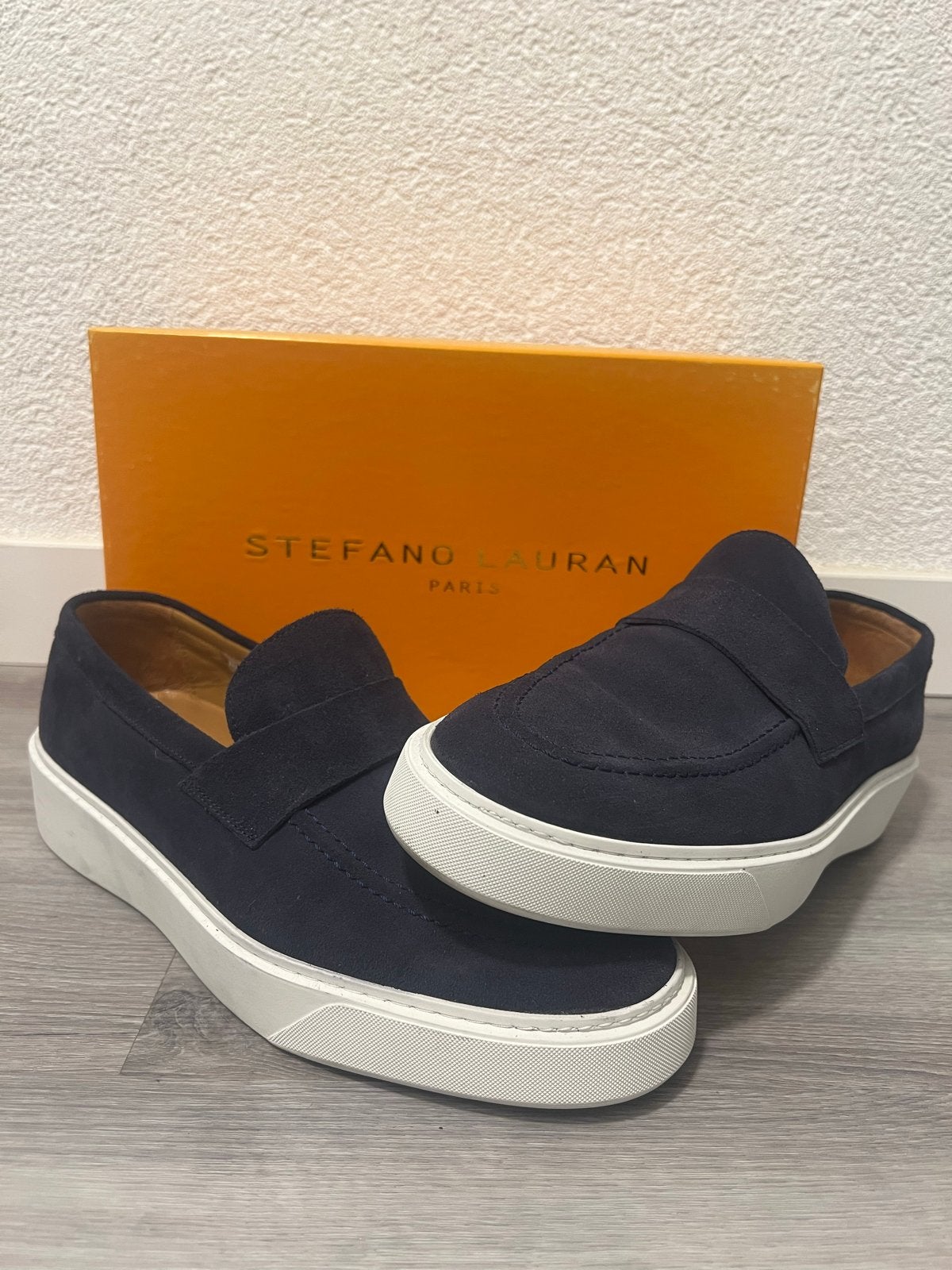 STEFANO LAURAN PARIS instappers - Maat 43 - Blauw, Kleding | Heren, Ophalen of Verzenden, Zo goed als nieuw, Blauw, Loafers