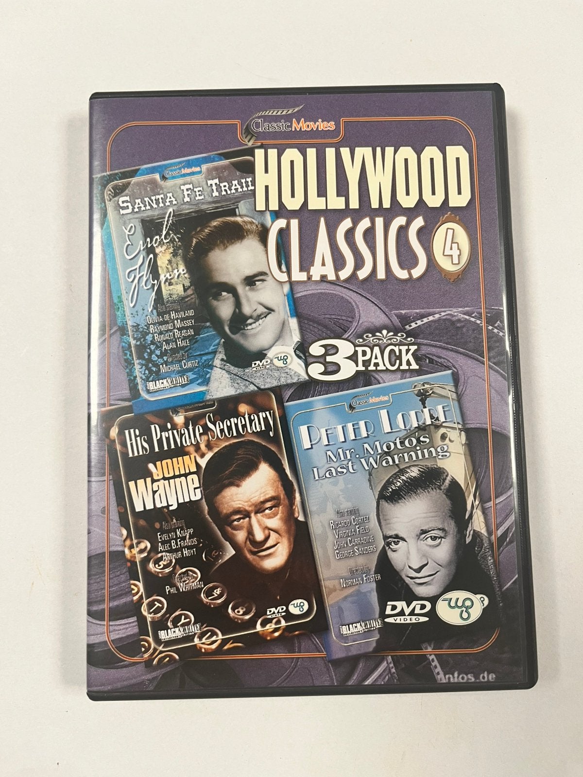 Hollywood Classics 4 (3 films) oa Santa Fe Trail NL-DVD box, Engels, Alle leeftijden, Nederlands, Ophalen of Verzenden