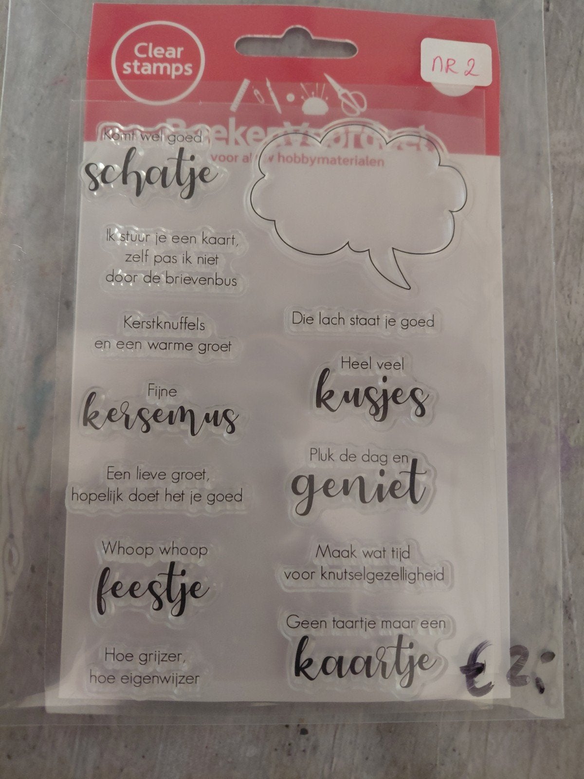 Clear Stamps met Nederlandse Teksten en Spreuken, Overige thema's, Nieuw, Ophalen of Verzenden, Rubber