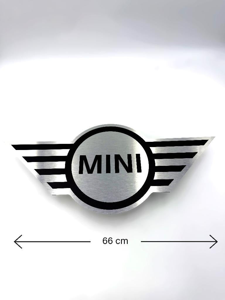 Reclamebord MINI logo embleem 40x40cm aluminium, Verzamelen, Merken en Reclamevoorwerpen, Nieuw, Reclamebord, Ophalen of Verzenden