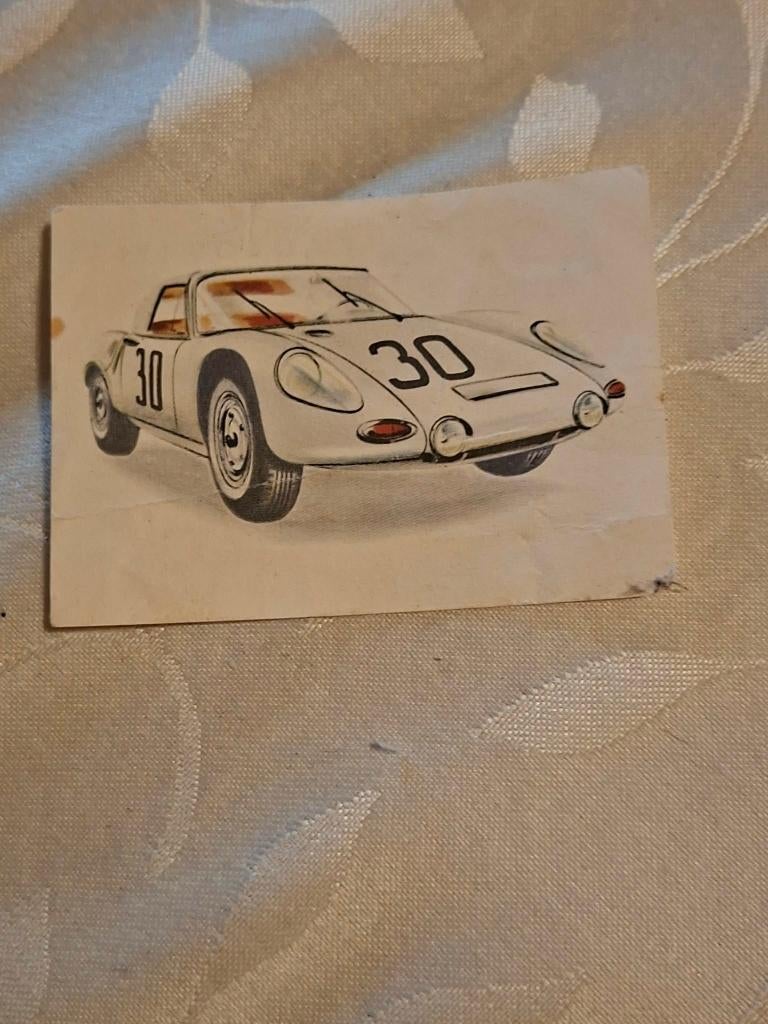 Prentje/Chromo : Porsche Sport Tweedeurs/Chocolade Jacques, 1960 tot 1980, Gebruikt, Verzenden, Prent