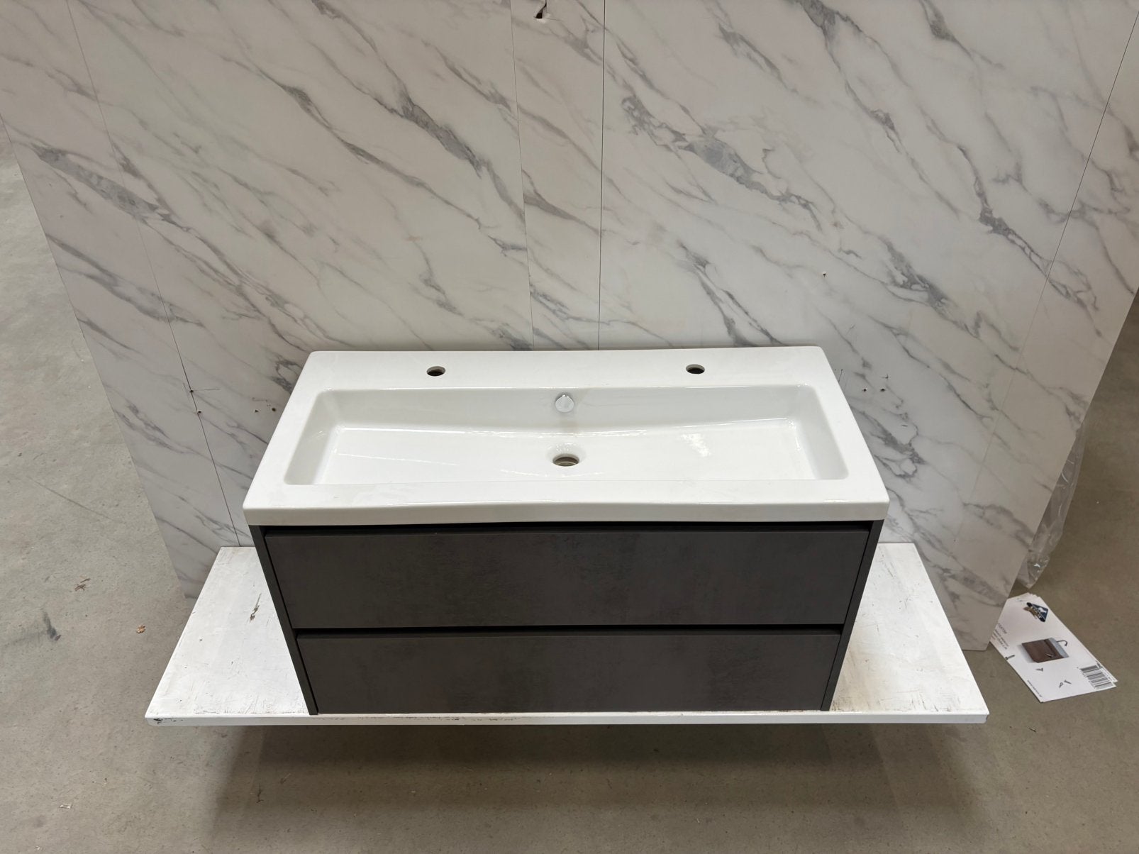 Badmeubel 100cm - Beton Antraciet -Djazz Keramische Wastafel, Wltradingnl@outlook.com, Nieuw, Minder dan 100 cm, Oss