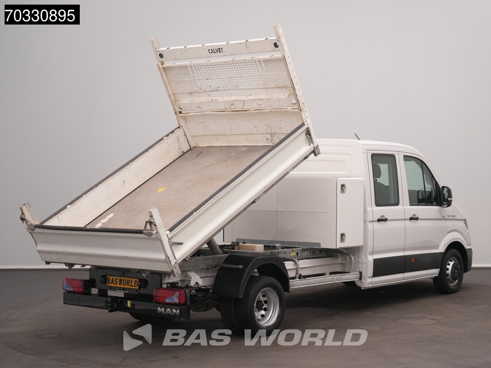 MAN TGE 5.120 Dubbel Cabine Kipper met Kist Dubbellucht 3,5t, Auto's, Bestelauto's, Stof, Gebruikt, Euro 6, 4 cilinders