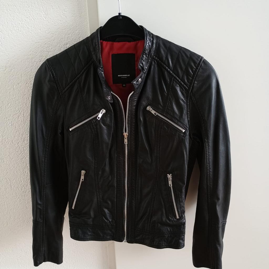 ROCKANDBLUE Leren Jas Zwart dames maat 40, Ophalen of Verzenden, Zo goed als nieuw, Maat 38/40 (M), Zwart