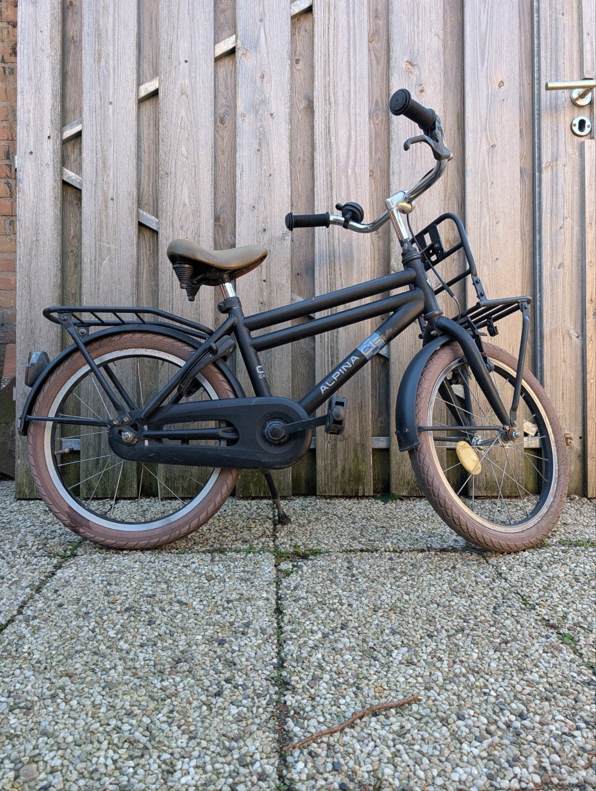 Stoere Alpina Cargo 18 inch - Mat Zwart Transportfiets, Ophalen, Terugtraprem, Alpina Cargo, 16 tot 20 inch