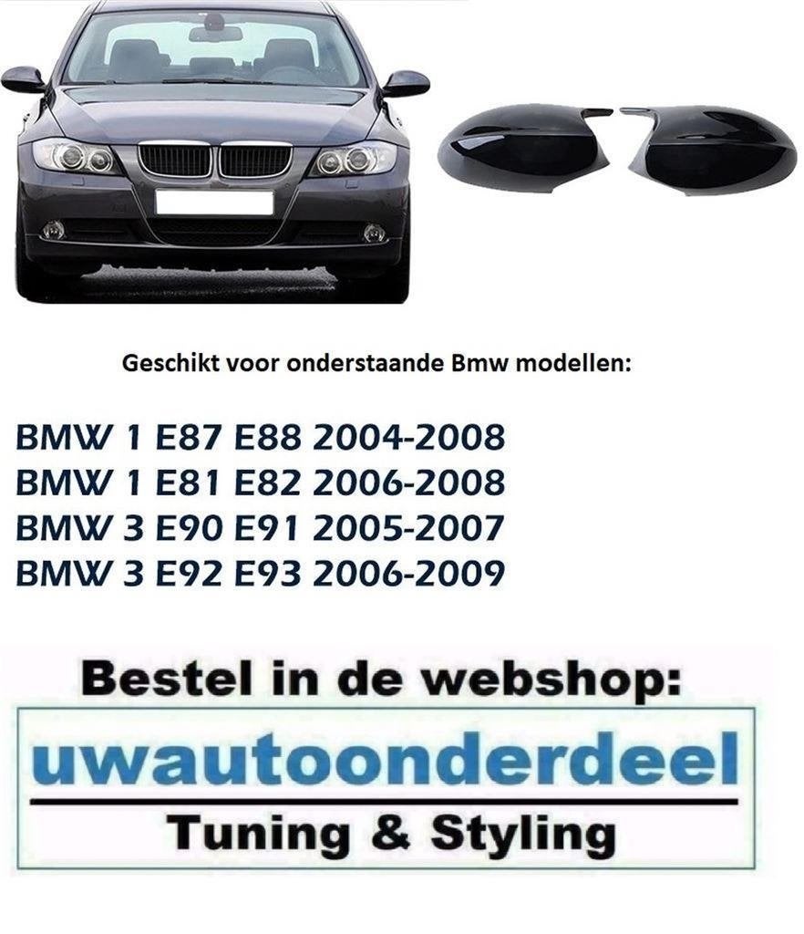 Spiegelkappen Glans Zwart Voor BMW 1 Serie E81 E82 E87 E88 M, Auto diversen, Tuning en Styling, Verzenden