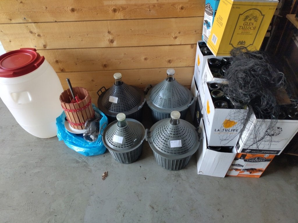 Complete set om wijn te maken, Ophalen, Gebruikt