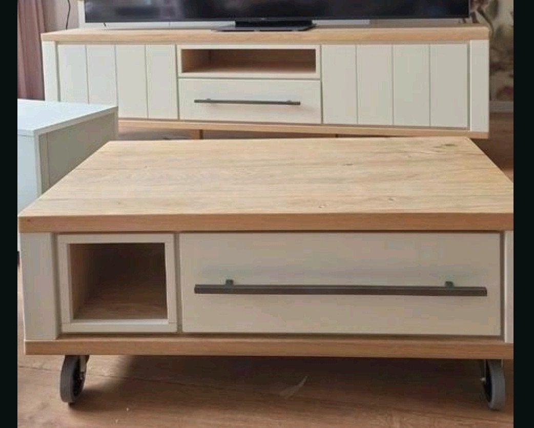 Tv meubel en Salon tafel Jardin Serie, Huis en Inrichting, Ophalen, Eikenhout, 50 tot 100 cm, Zo goed als nieuw