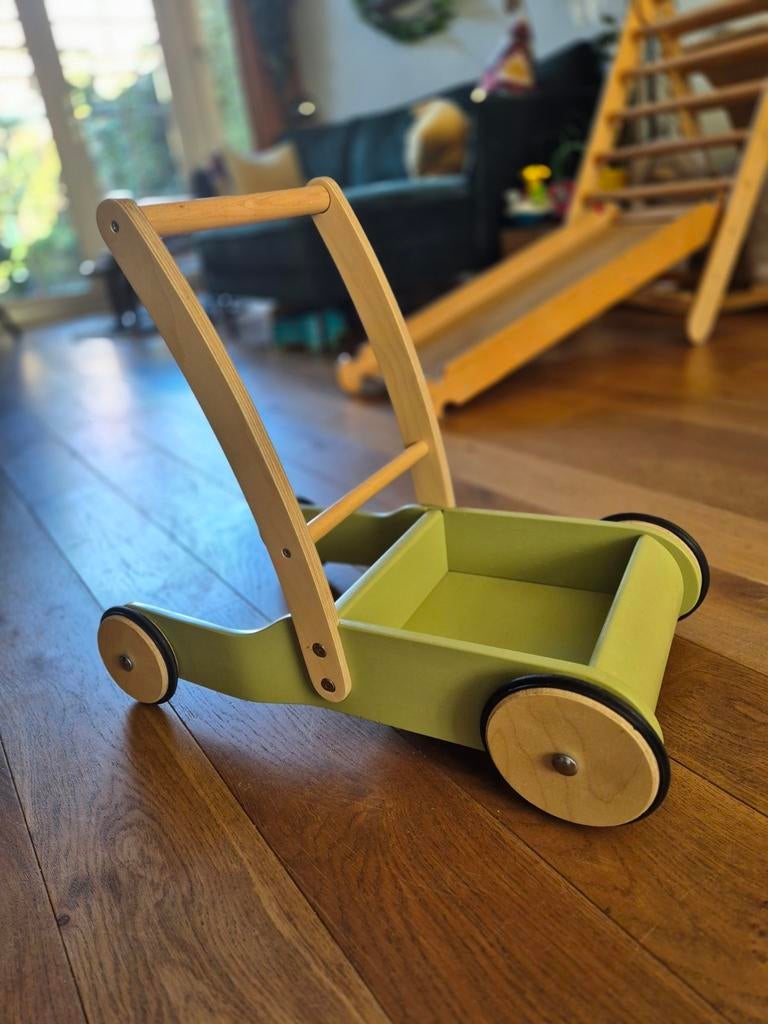 Houten Bandits & Angels loopkar, Kinderen en Baby's, Speelgoed | Houten speelgoed, Ophalen of Verzenden, Gebruikt, Duw- of Trekspeelgoed