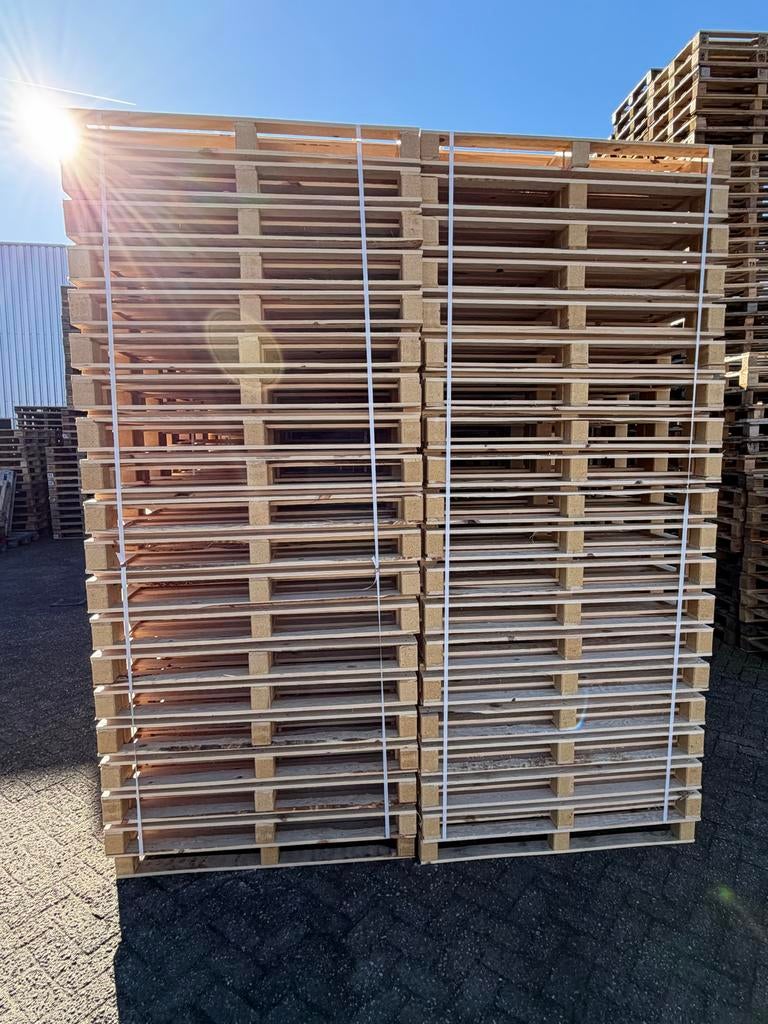 Nieuwe Pallets 80x120 cm met 7 Lats Bovendek, Ophalen, Minder dan 25 mm, Pallet, Minder dan 200 cm