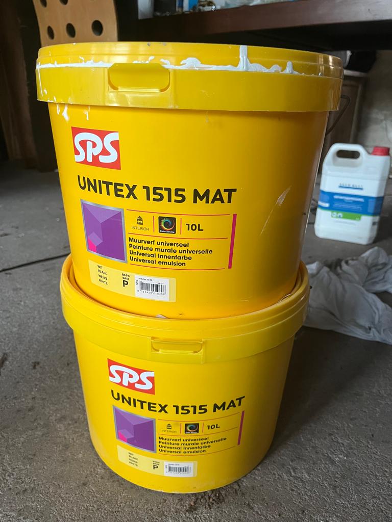 SPS professionele binnenmuurverf - wit mat - 10 + 5 liter, Ophalen, Wit, Nieuw, Verf