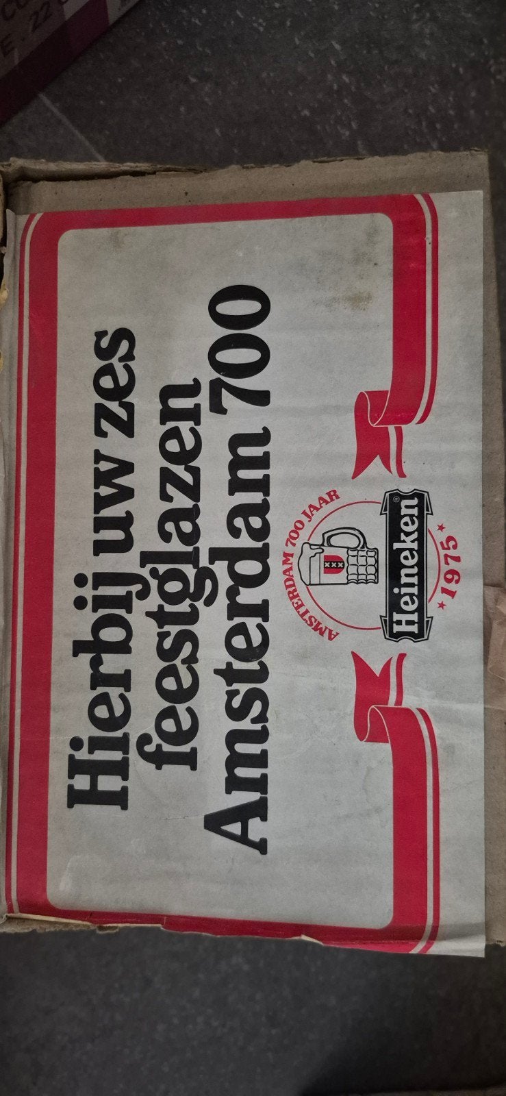 Heineken Amsterdam 700 Jaar Feestglazen 1975 Collectors Ite, Verzamelen, Ophalen of Verzenden