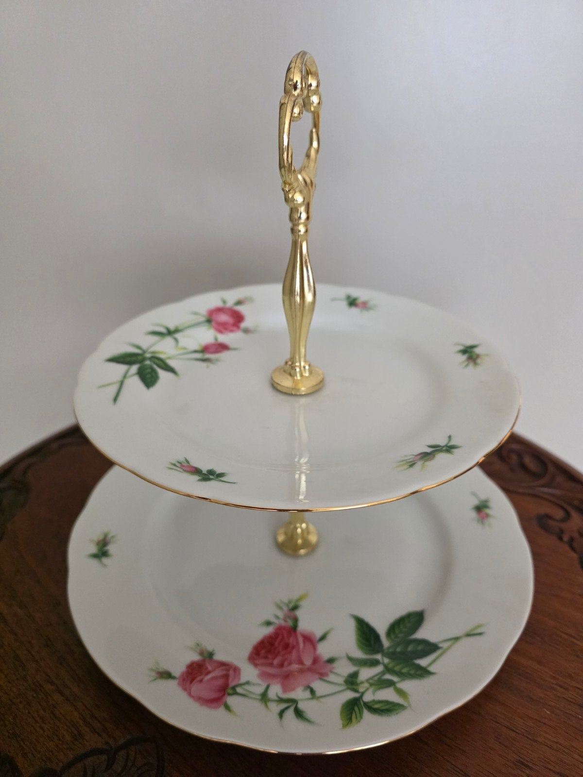 Christineholm Porcelaine Rose 2-laags etagere, Verzenden