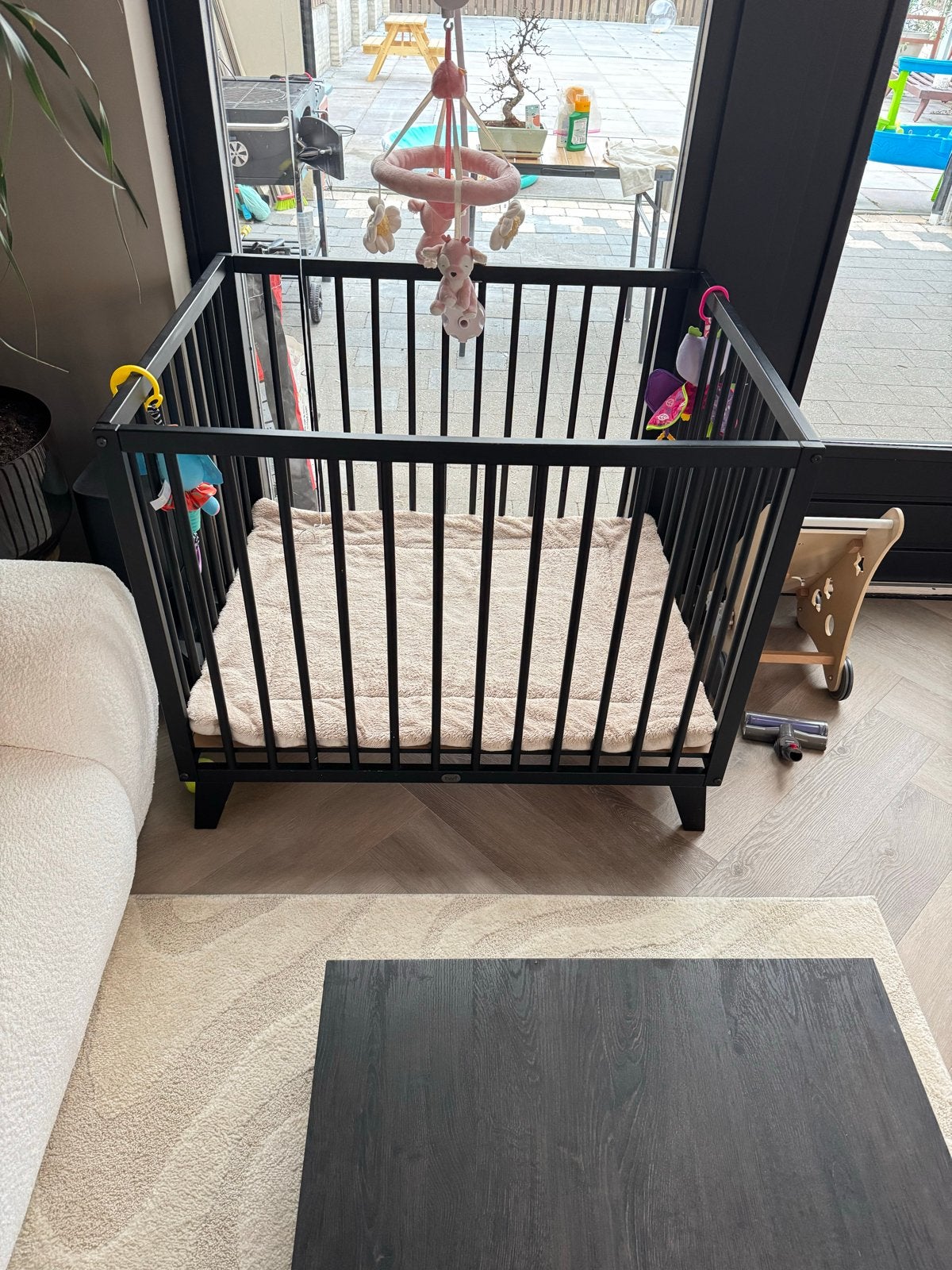 TWF Box met Meyco boxkleed en Prenatal muziek mobiel, Kinderen en Baby's, Boxen, Ophalen, Gebruikt, Vierkant, Boxkleed