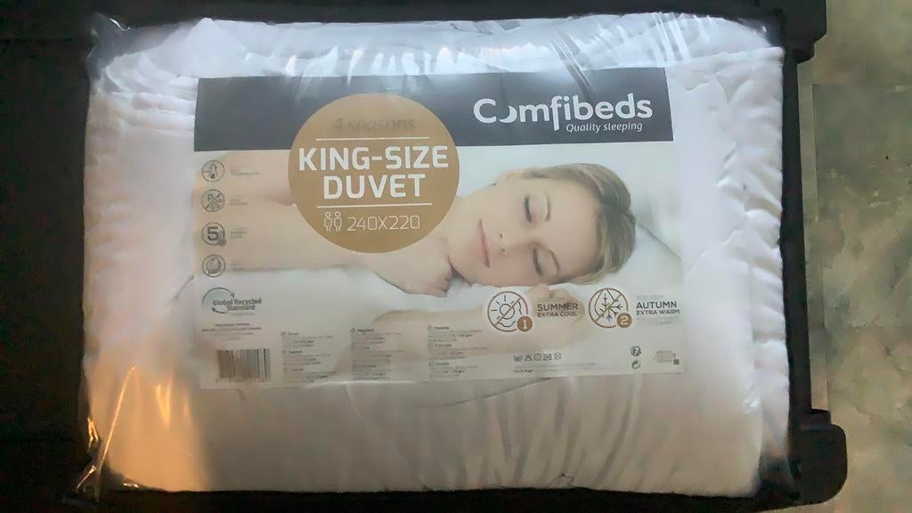 Als nieuw: 4 seizoenen 2 persoonsdekbed lits jumeaux, Ophalen, Wit, Tweepersoons, Deken of Dekbed