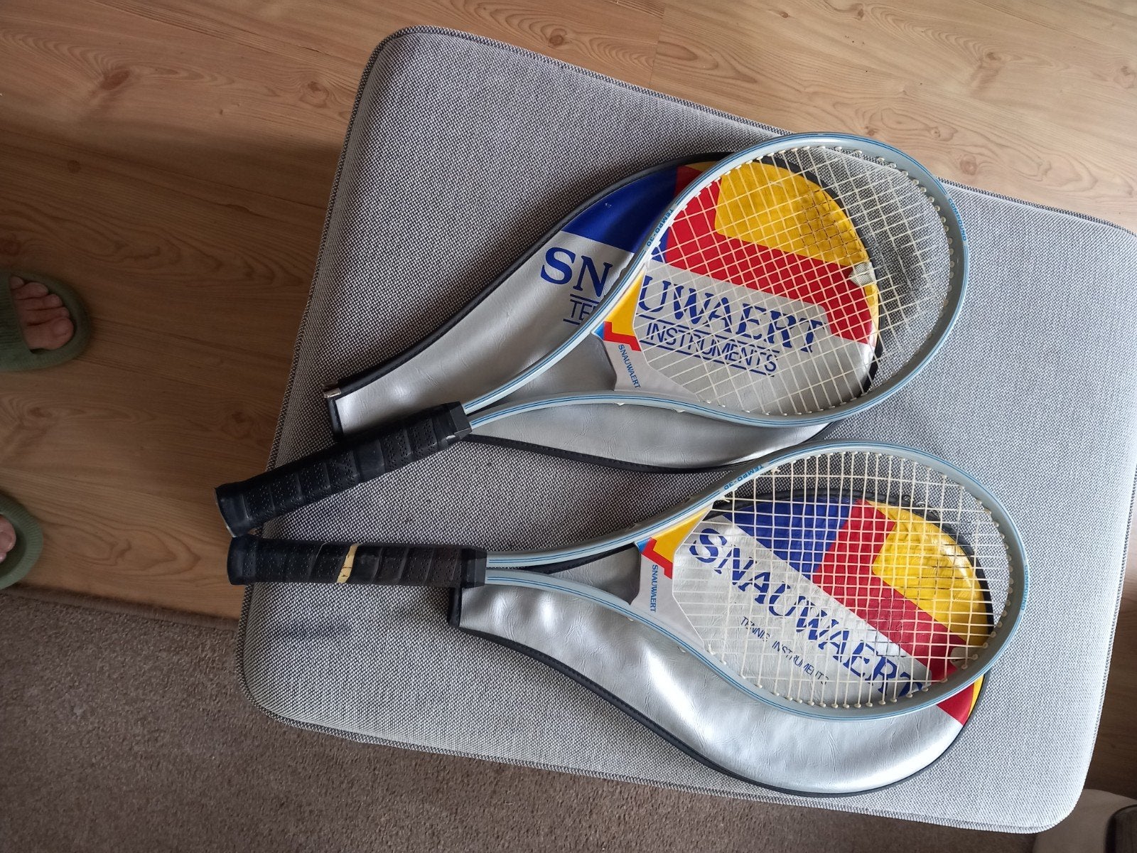 Vintage Snauwaert Tennisrackets (2 stuks) met hoes, Sport en Fitness, Tennis, Ophalen of Verzenden