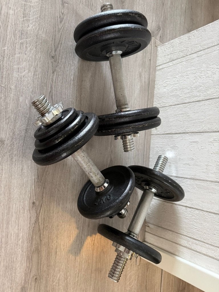 Dumbbell Set 25 kg Inclusief Halters, Ophalen, Gebruikt, Benen, Dumbbell