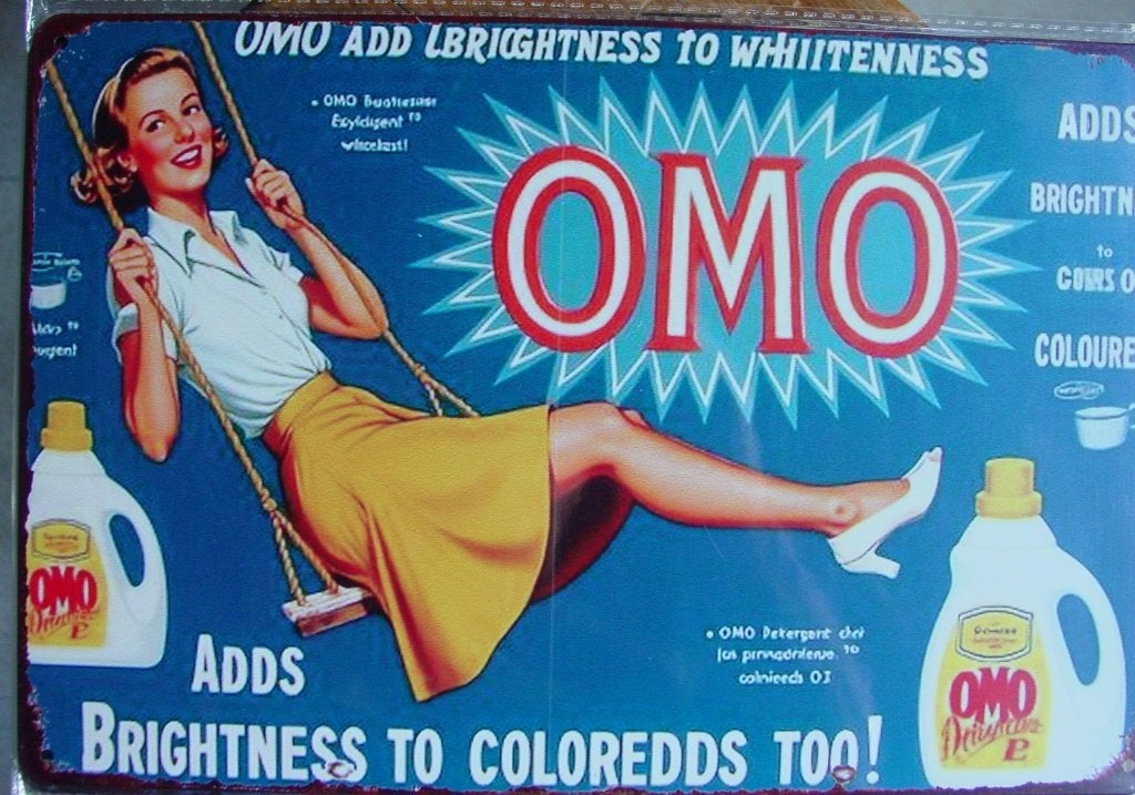 OMO REKLAME -METAAL-, Ophalen of Verzenden, Gebruikt, Reclamebord