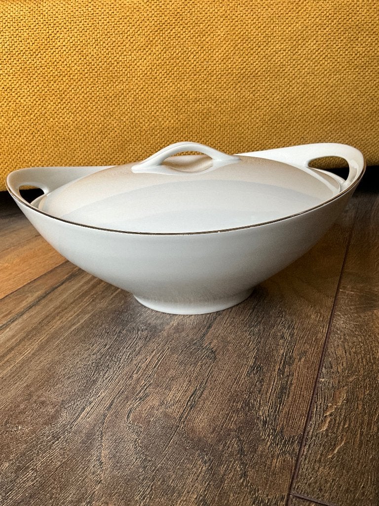 Eschenbach dekschaal wit porselein jaren 50-60 MCM, Ophalen, Overige stijlen, Porselein, Schaal of Schalen