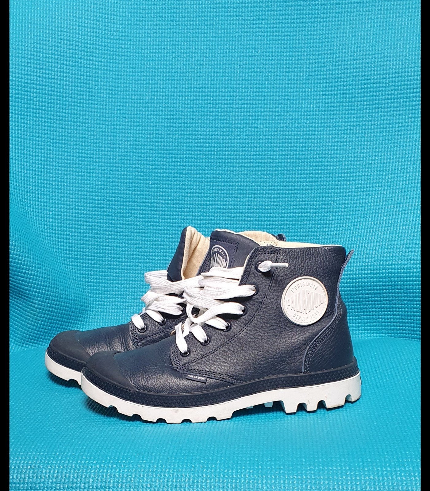 Palladium Pampa Hi Originale Leren Sneakers Maat 40, Blauw, Palladium, Ophalen of Verzenden, Sneakers of Gympen