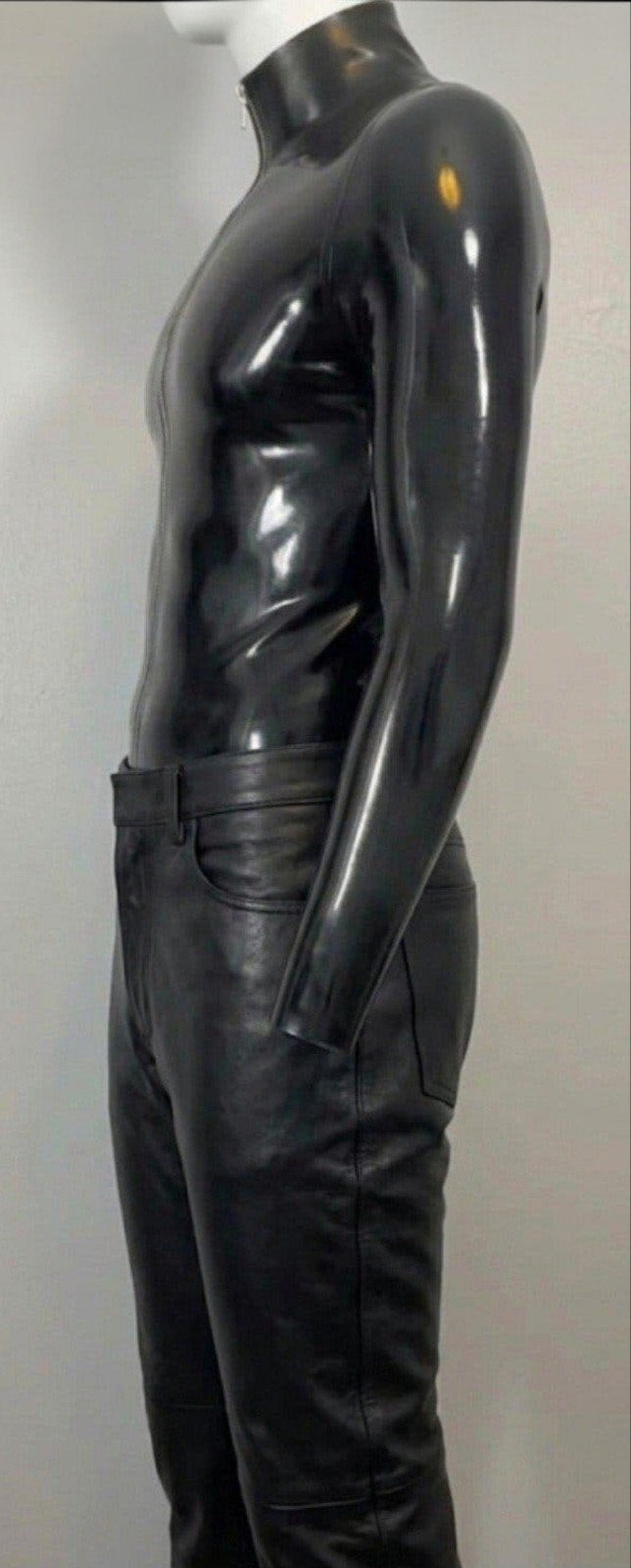 Mooie latex overhemd met rits en hoge hals, tm 2XL 
Diverse, Verzenden, Nieuw, Overige kleuren