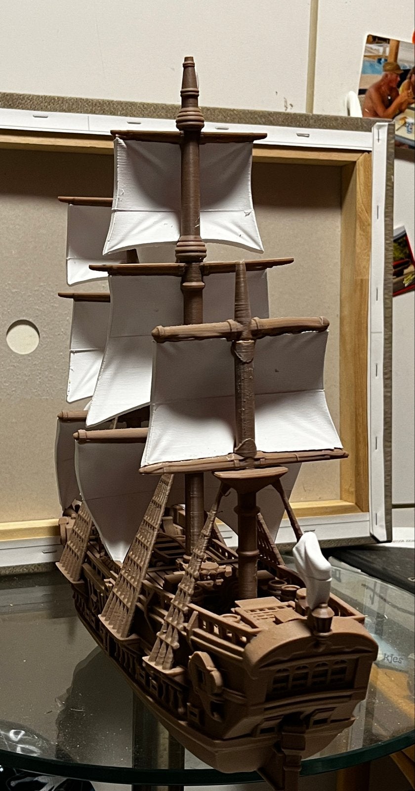3D Geprint Galjoen Schip Model | Nautische Zeilschip Replica, Ophalen of Verzenden, Zo goed als nieuw, Groter dan 1:32, Overige merken