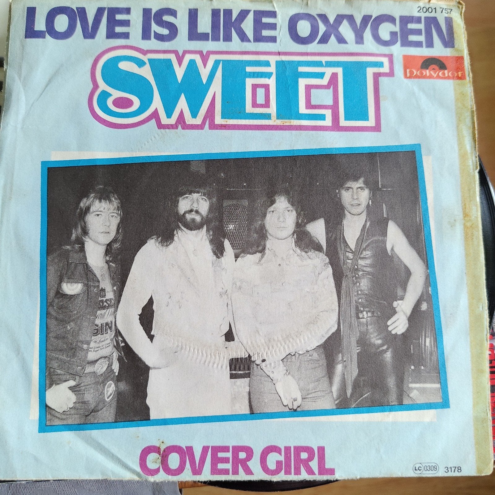 The Sweet - Love Is Like Oxygen / Cover Girl 7" Vinyl Single, Ophalen of Verzenden, 1970 - 1979, Gebruikt, 7 inch