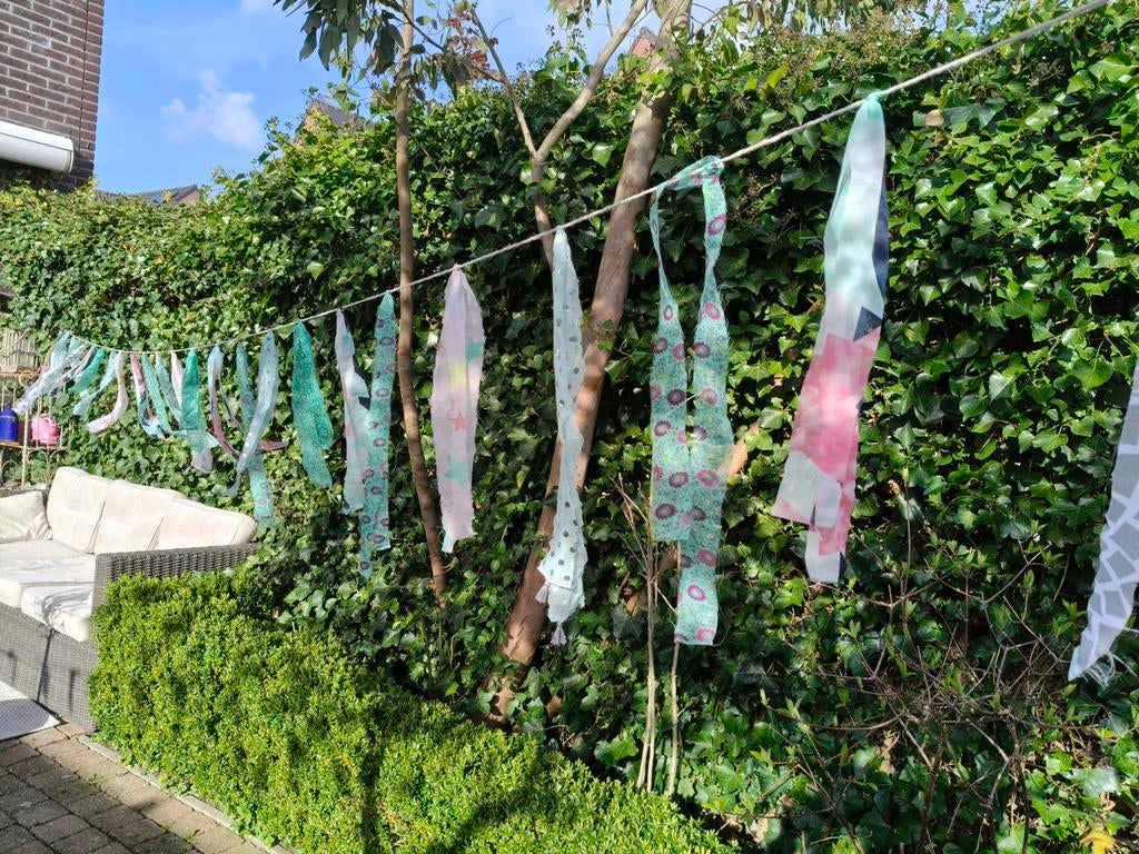 Tassel slinger groen rose 7 mtr, Ophalen of Verzenden, Nieuw, Overige