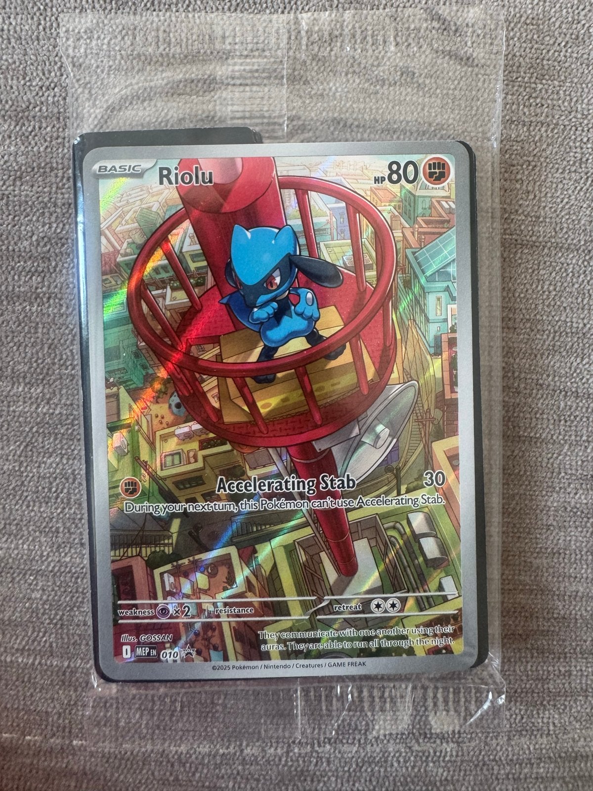 Riolu Pokémon kaart - Accelerating Stab - Zo goed als nieuw, Ophalen of Verzenden, Zo goed als nieuw, Losse kaart