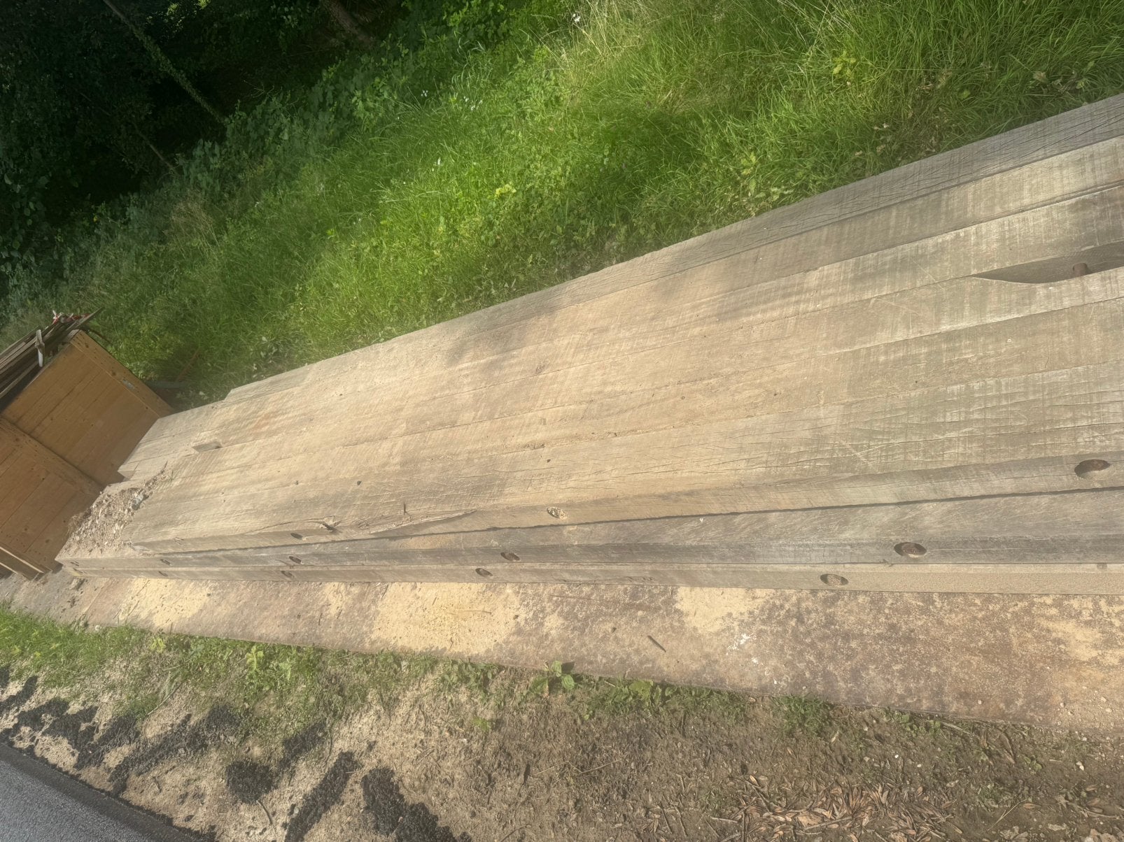 Draglineschotten, Ophalen, Planken, Zo goed als nieuw, Hardhout