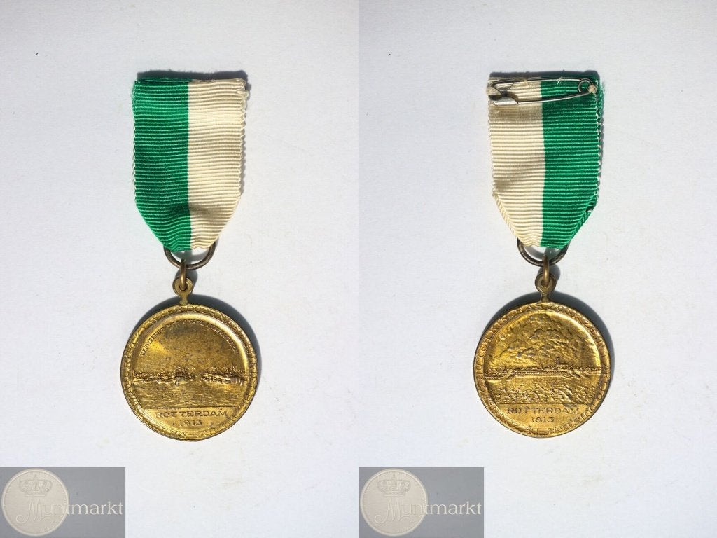 Draagteken 1913 'Rotterdam: Eeuwfeest Onafhankelijkheid', Ophalen of Verzenden, Brons, Nederland