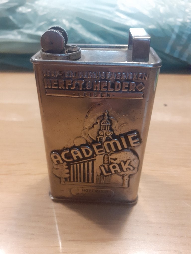 .ooie aansteker academie lak 1875 1950, Verzamelen, Ophalen of Verzenden, Zo goed als nieuw, Aansteker