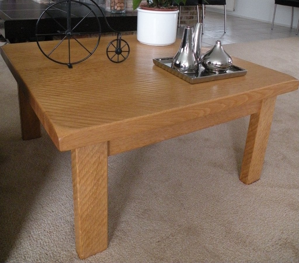 Massief eikenhouten salontafel, Ophalen, 50 tot 100 cm, Robuust eiken, 50 tot 100 cm