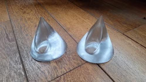 Set van 2 glazen theelichthouders - modern design, Ophalen of Verzenden, Overige materialen, Minder dan 25 cm