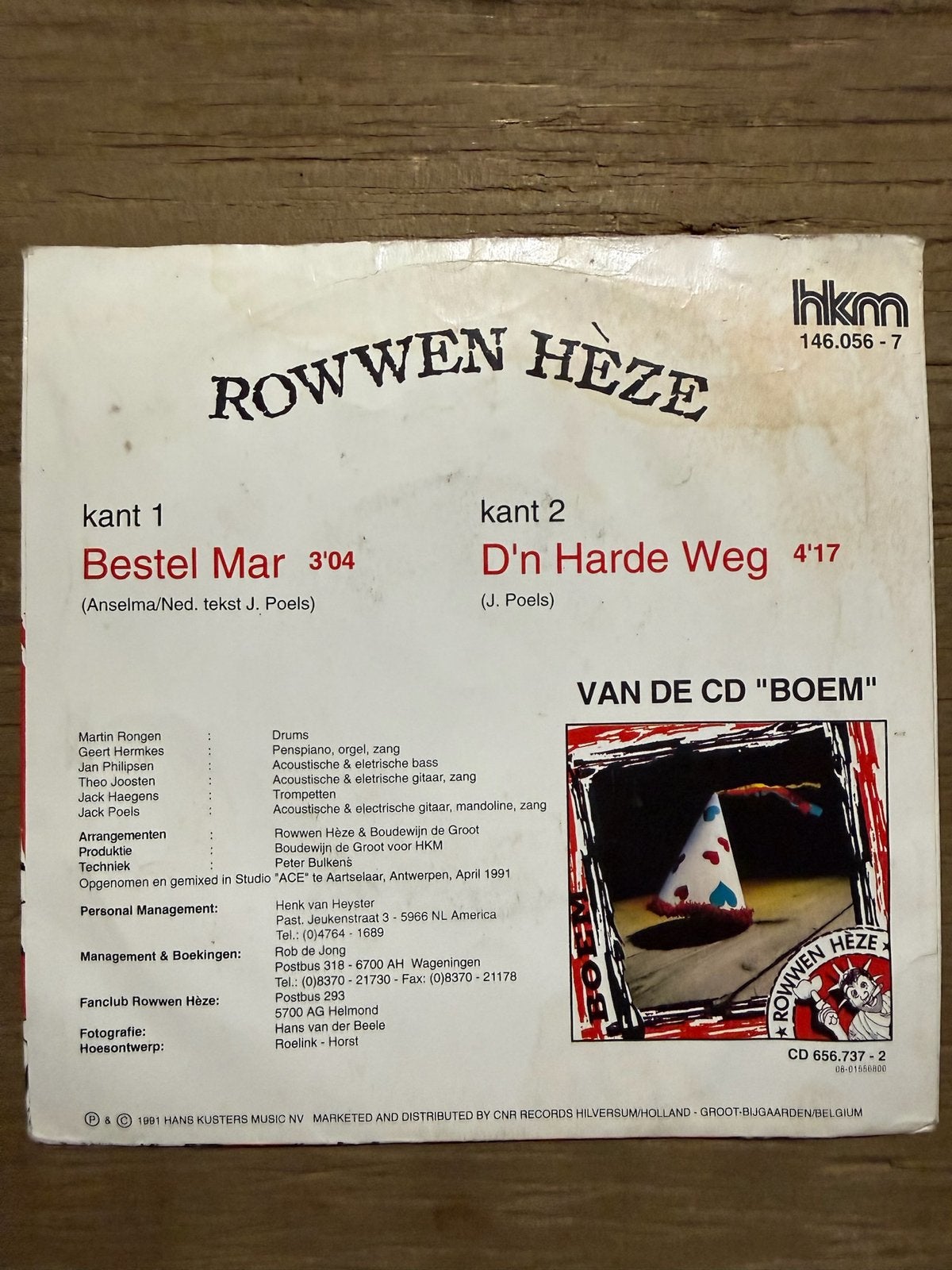 Rowwen Hèze - Bestel Mar / D'n Harde Weg (7 inch single), Gebruikt, Originele persing, 7 inch, Ophalen of Verzenden