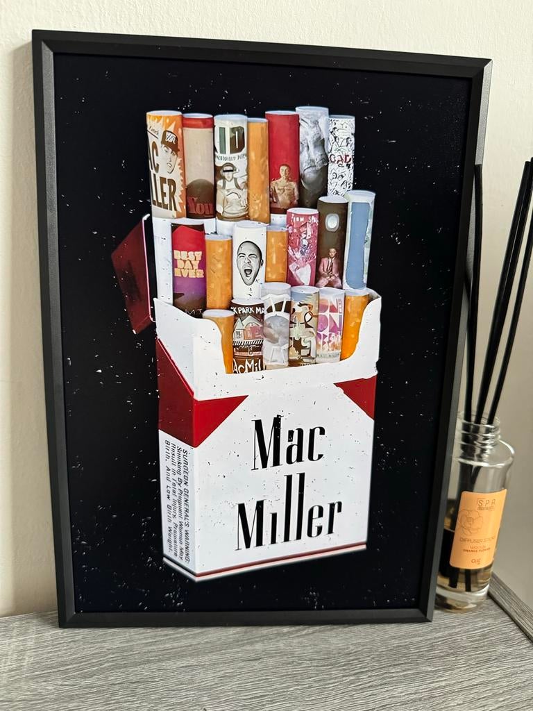 Mac Miller Poster Ingelijst 21x30cm, Ophalen of Verzenden, Gebruikt, Foto of Poster