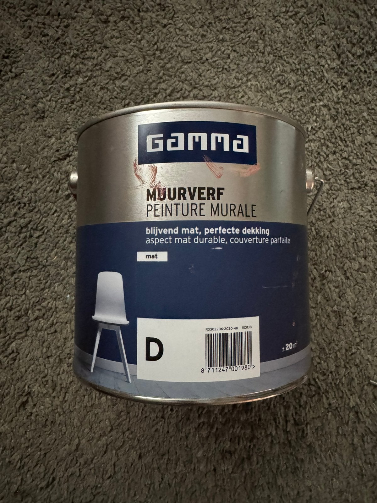 GAMMA Matte muurverf - rest (1L), Ophalen, Zo goed als nieuw