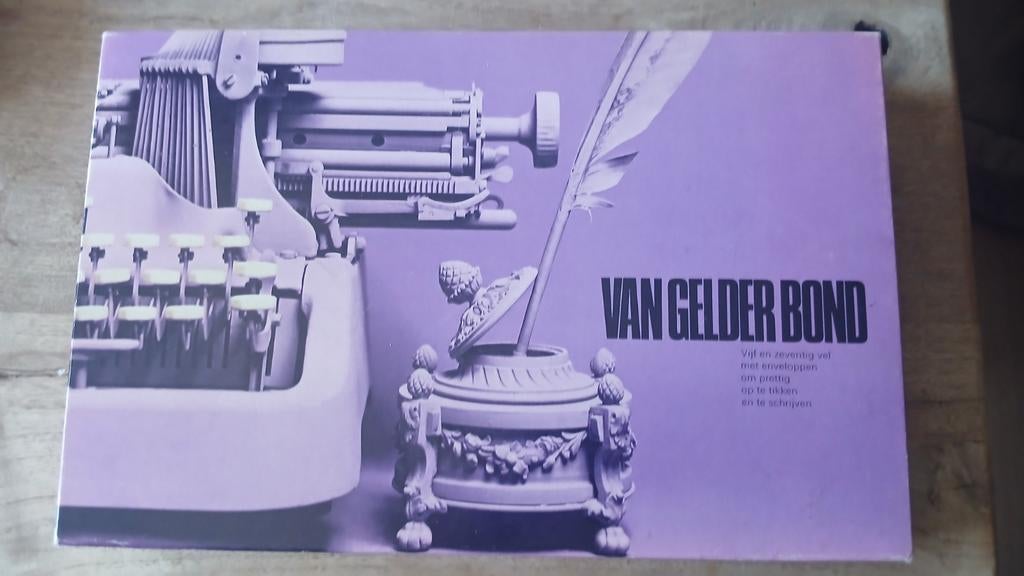 Vintage Van Gelder Bond Briefpapier Set – Paarse Editie, Ophalen of Verzenden, Huis en Inrichting