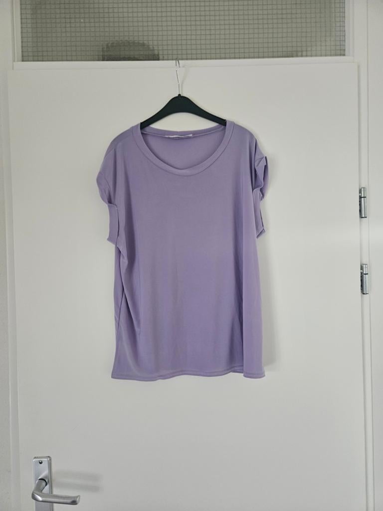 Sisters Point Lila T-shirt Maat M, Maat 38/40 (M), Paars, Sisters Point, Ophalen of Verzenden