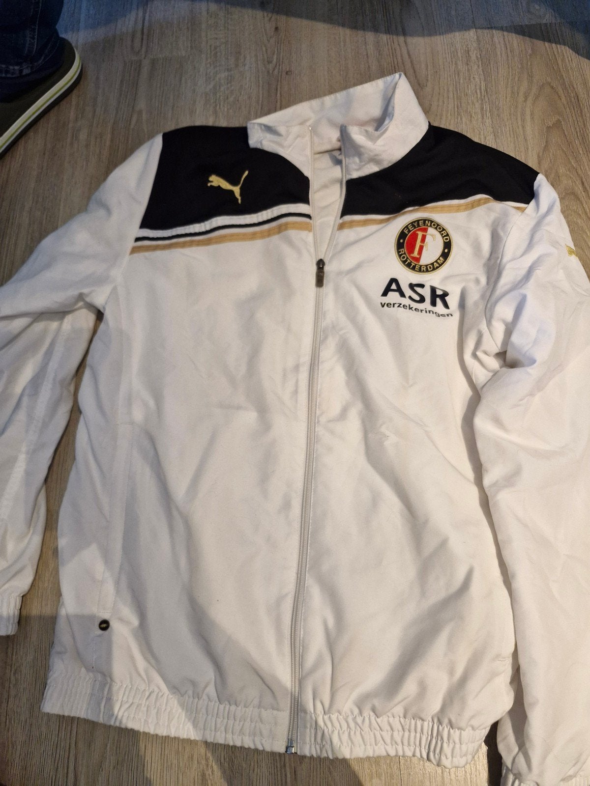 feijenoord trainingsjas maat l, Ophalen of Verzenden, Zo goed als nieuw, Blauw, Voetbal