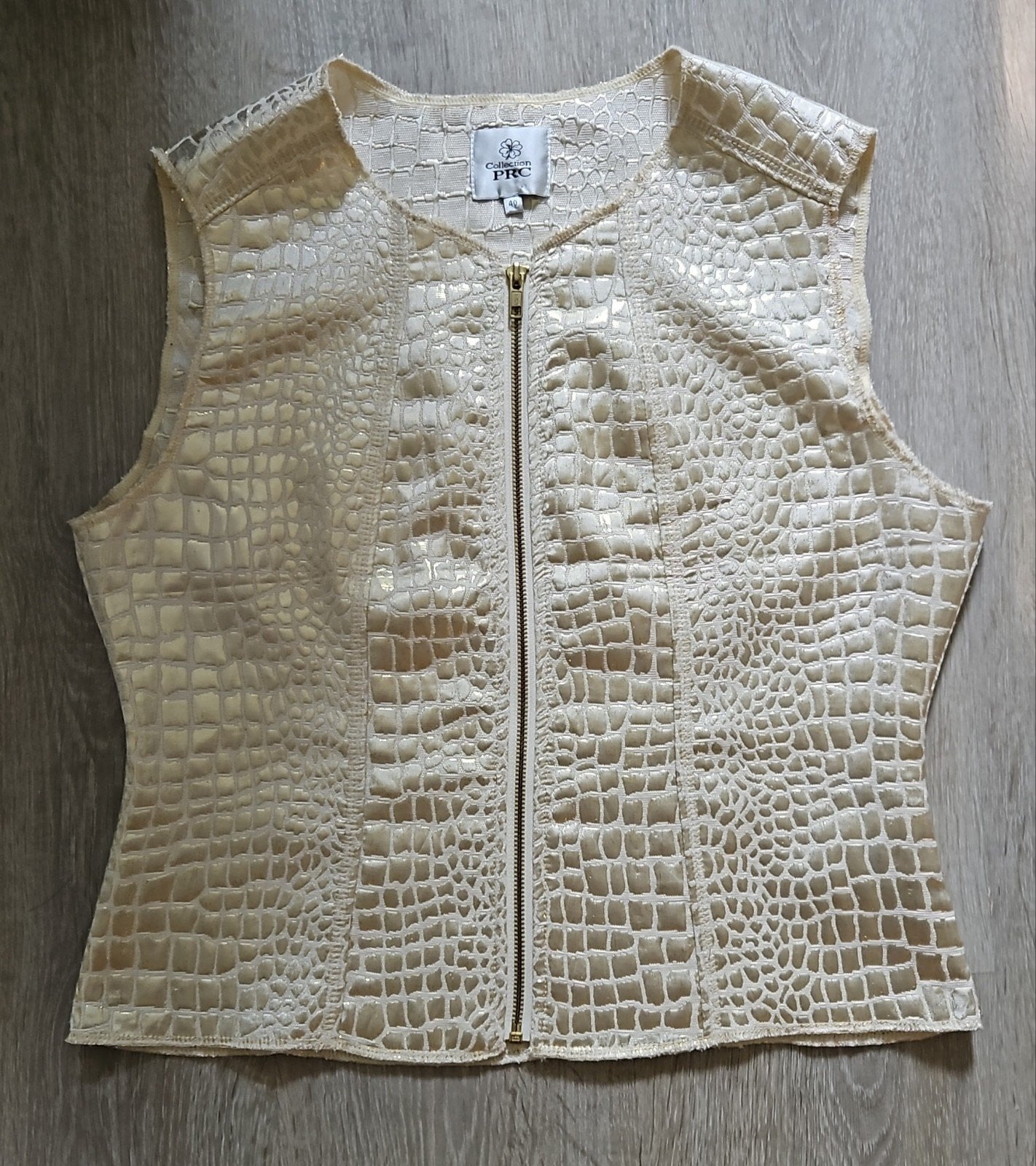 Collection PRC Gilet / Top met Goud Croco-Reliëf Maat 40, Ophalen, Zo goed als nieuw