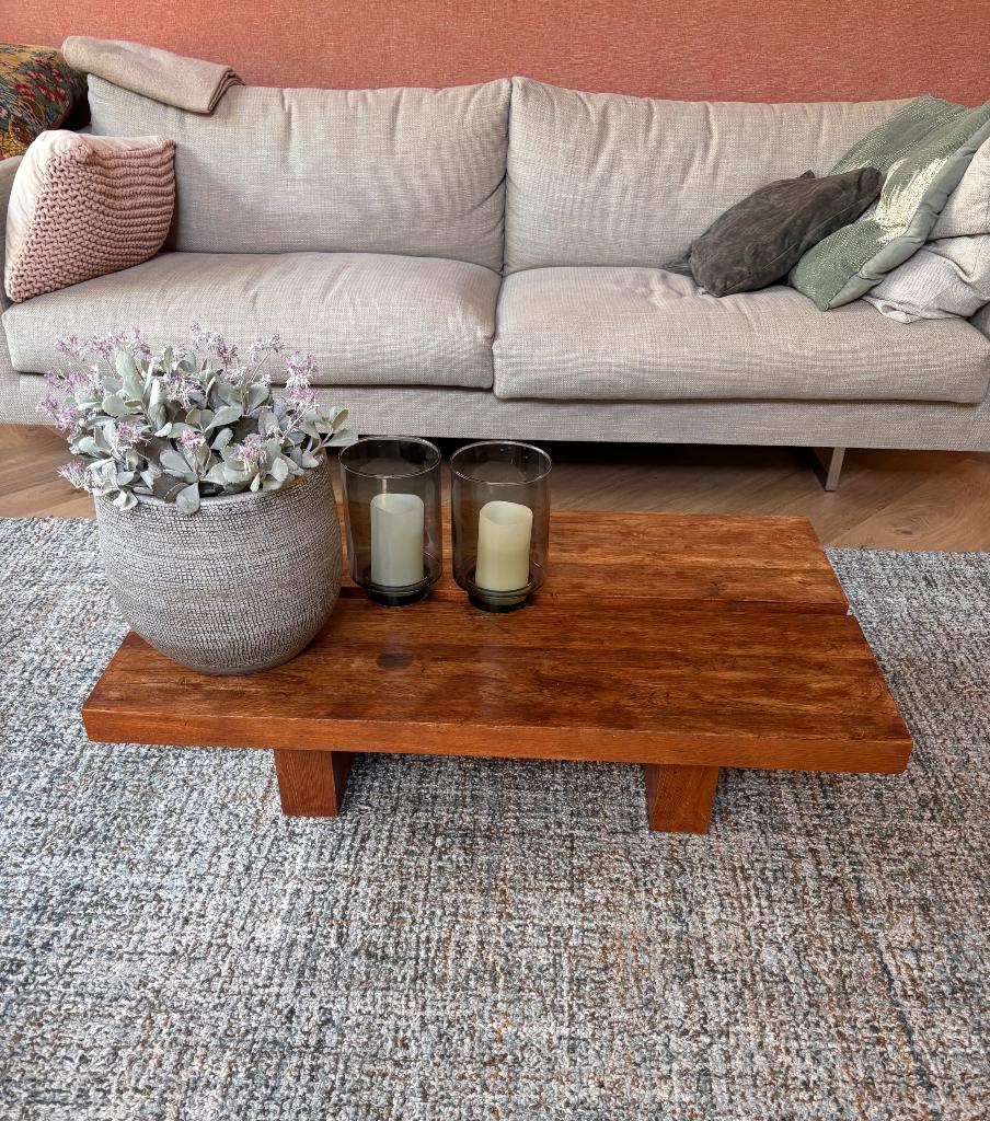 Salontafel, Huis en Inrichting, Tafels | Salontafels, Ophalen, Gebruikt, 100 tot 150 cm, Teakhout