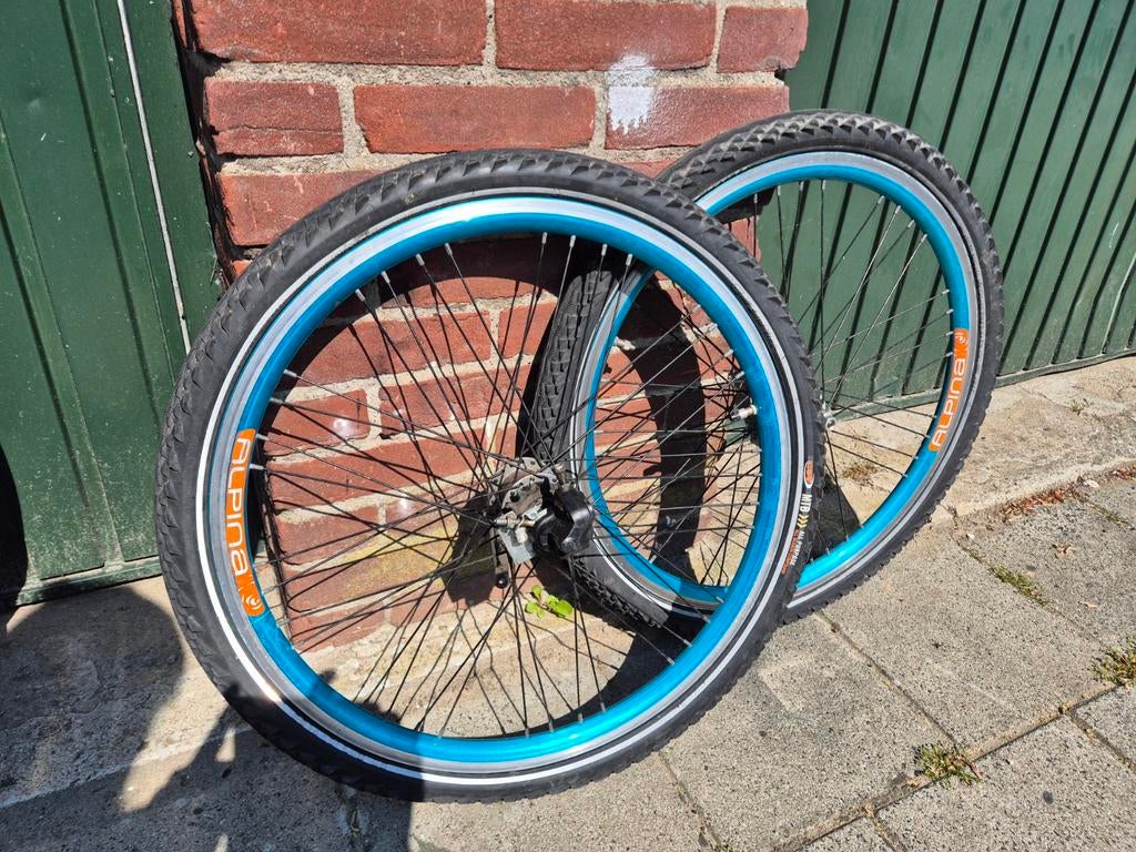 Set 24inch fietswielen 3 versnellingen, Minder dan 47 cm, Ophalen of Verzenden, Gebruikt, Staal