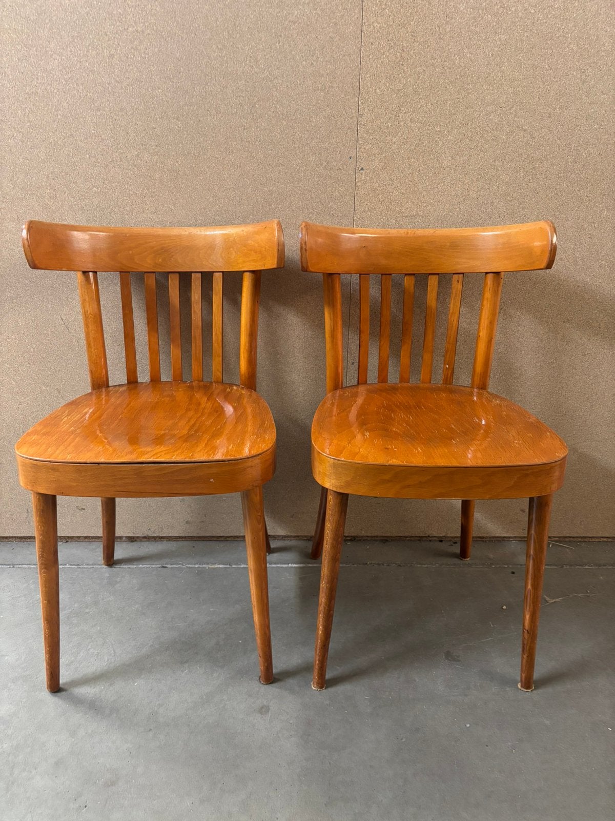 Vintage brocante stoel / stoelen, Ophalen, Studio Larilo, Twee, Bruin